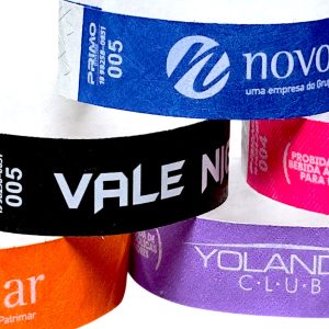 Pulseira Tyvek Personalizada IMPRESSÃO EM BRANCO